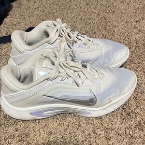 Nike White and Metallic Sneakers